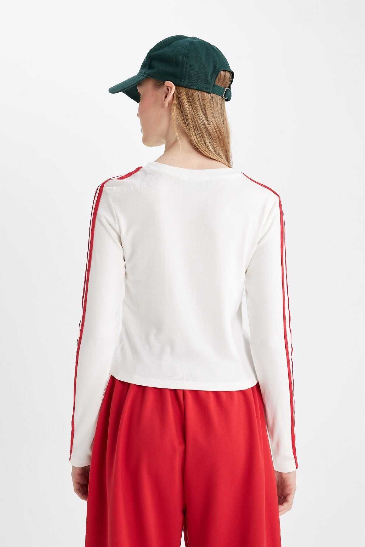 تیشرت آستین بلند آجدار شیک