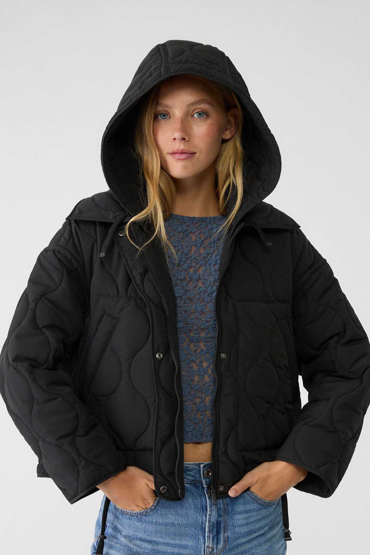 ژاکت پفی کلاهدار