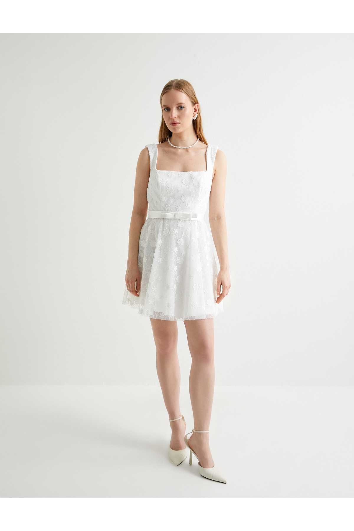 مینی لباس عروس لباس عروس توری کرکی دامن کرکی پشت کم کم تعظیم