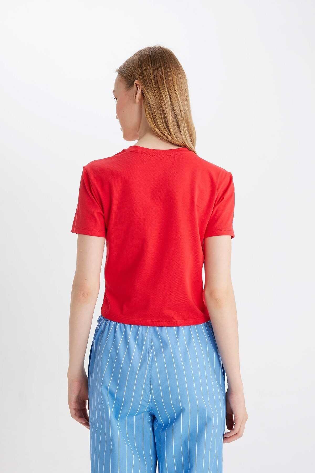 تیشرت آستین کوتاه ساده با یقه خدمه ساده Z8790az24au