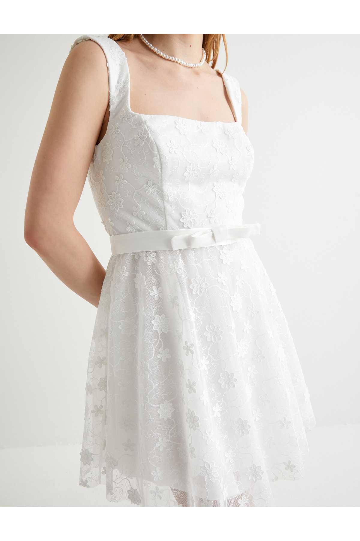 مینی لباس عروس لباس عروس توری کرکی دامن کرکی پشت کم کم تعظیم