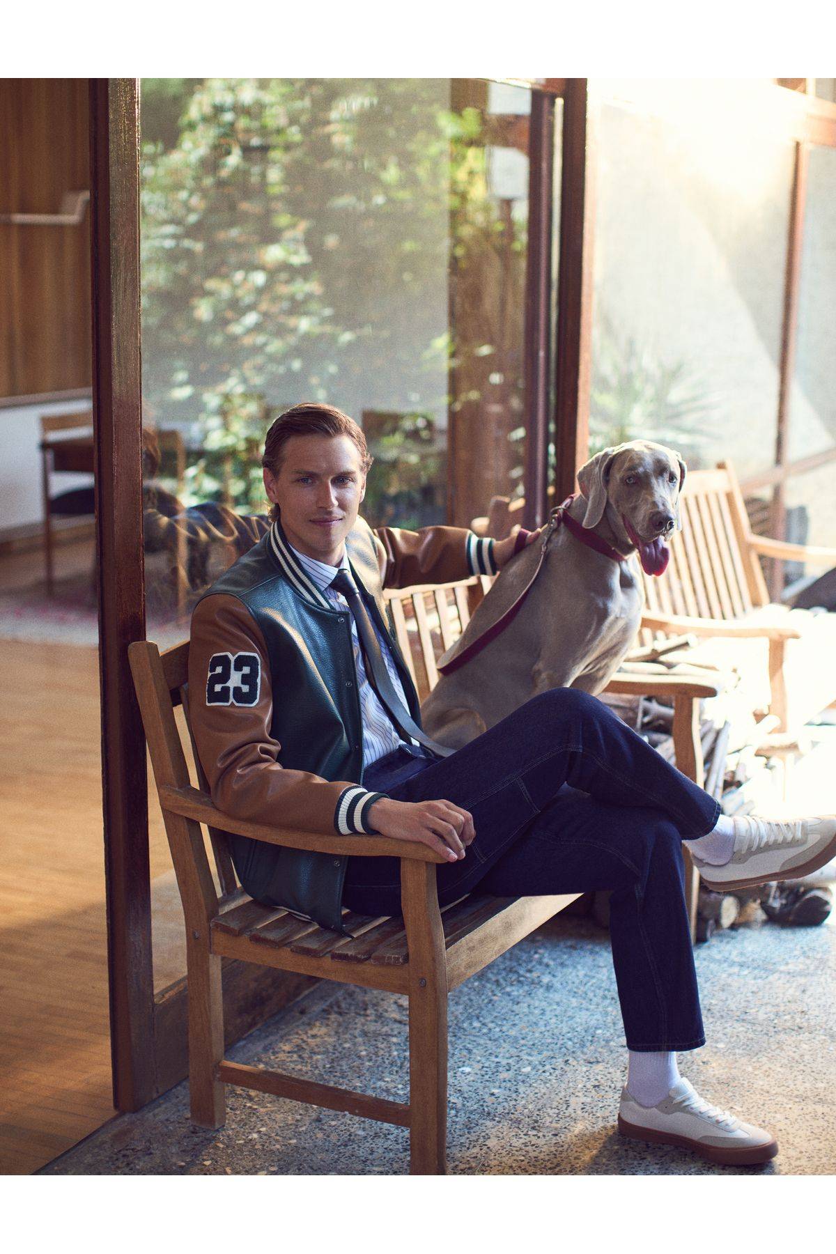 کالج کالج چرم نگاه بمب افکن یقه دوزی دکمه ضربه محکم و ناگهانی جیب