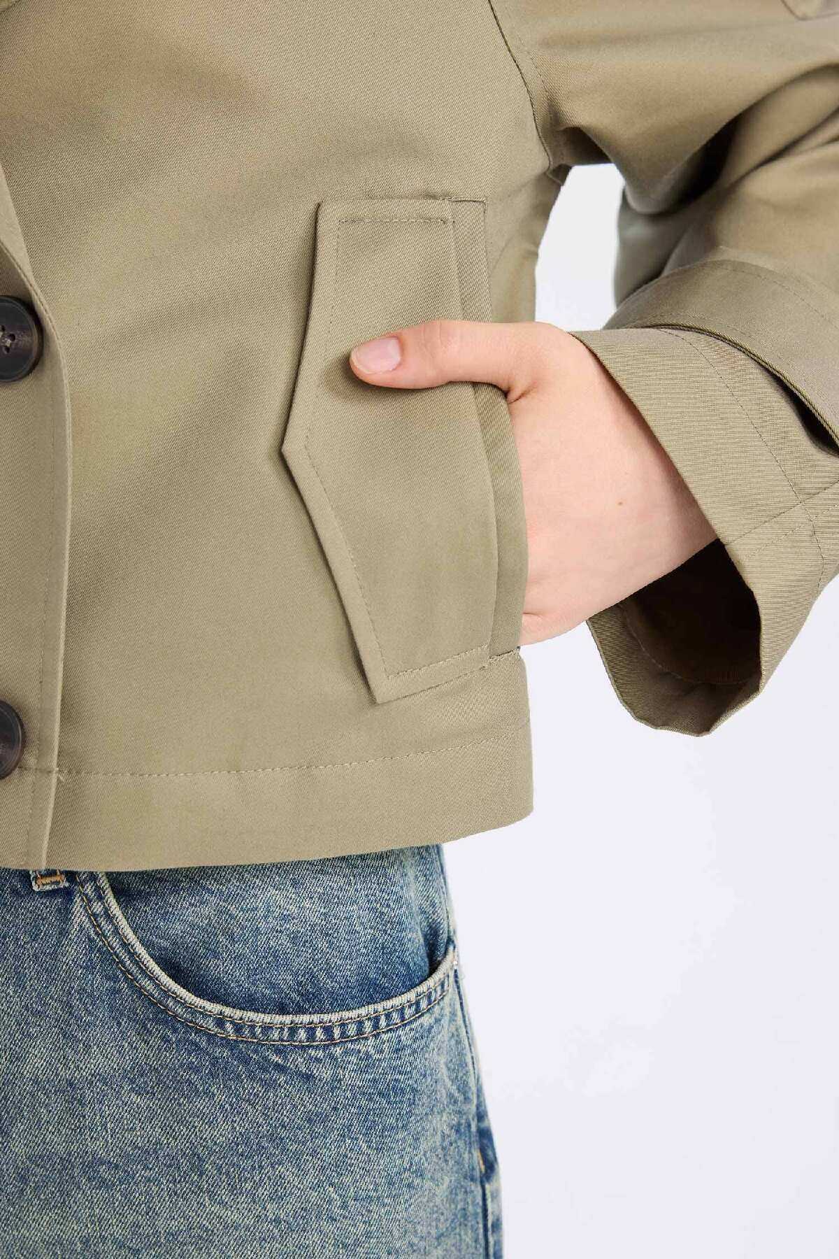 کتن کوتاه سنگر معمولی قالب Tuxedo دکمه پنبه D5949AX24AU