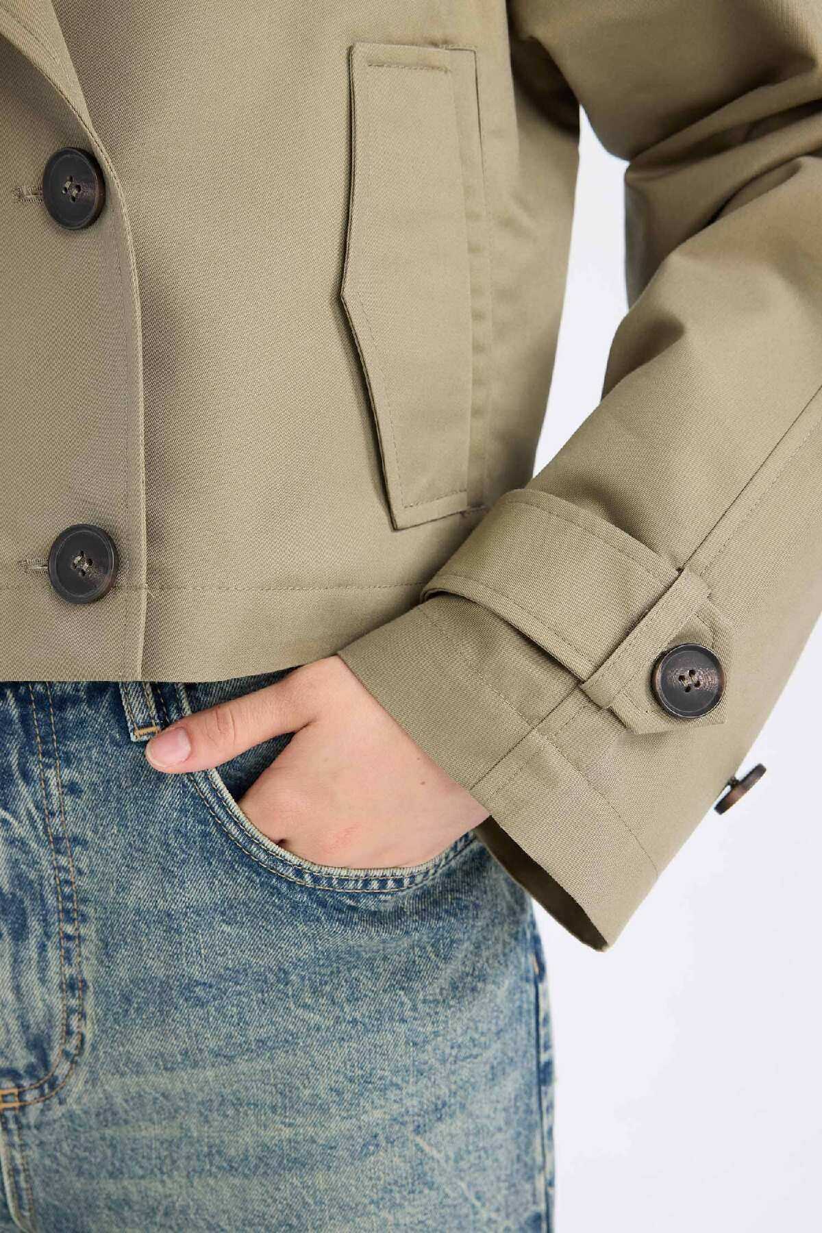 کتن کوتاه سنگر معمولی قالب Tuxedo دکمه پنبه D5949AX24AU