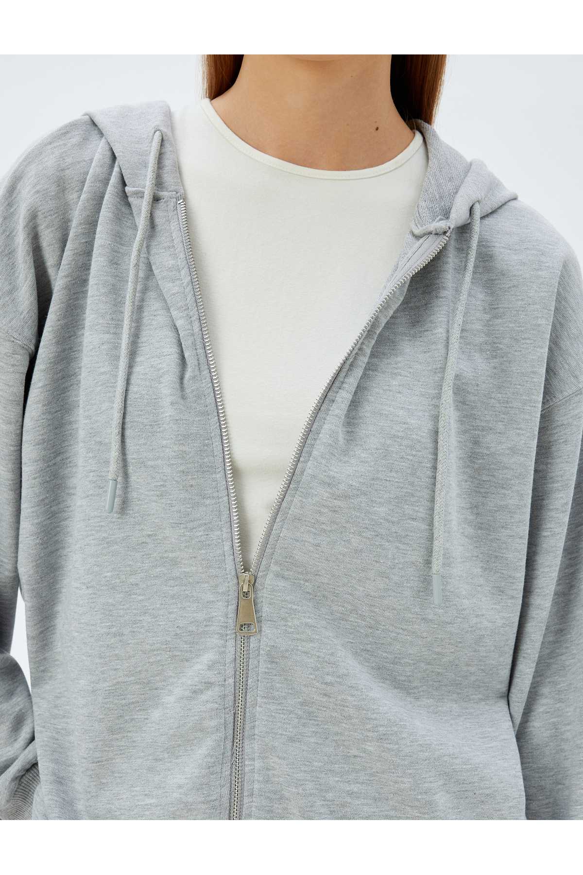 بلوز آستین بلند سه نخی زیپ دار نخی