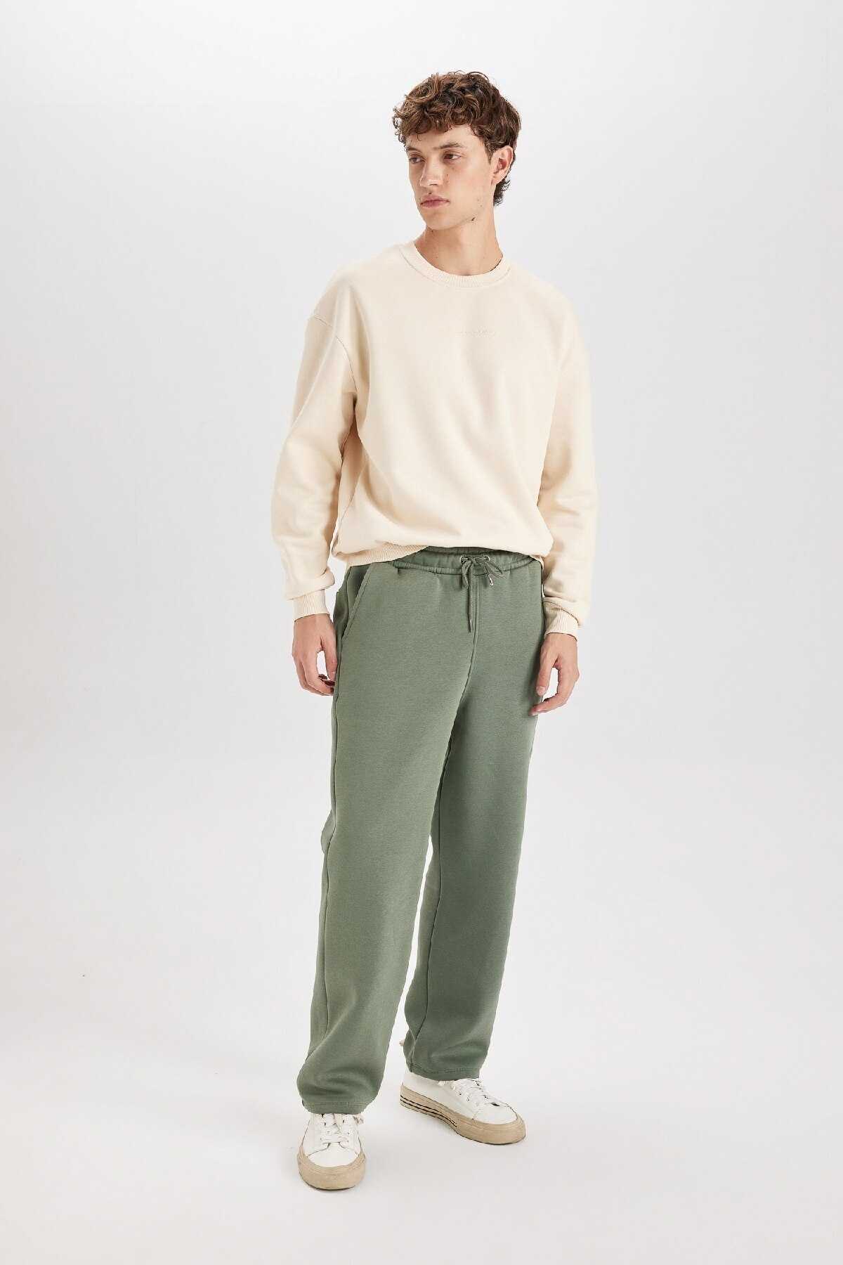 شلوار ورزشی ریلکس فیت سه جیبی ضخیم D8095ax24au