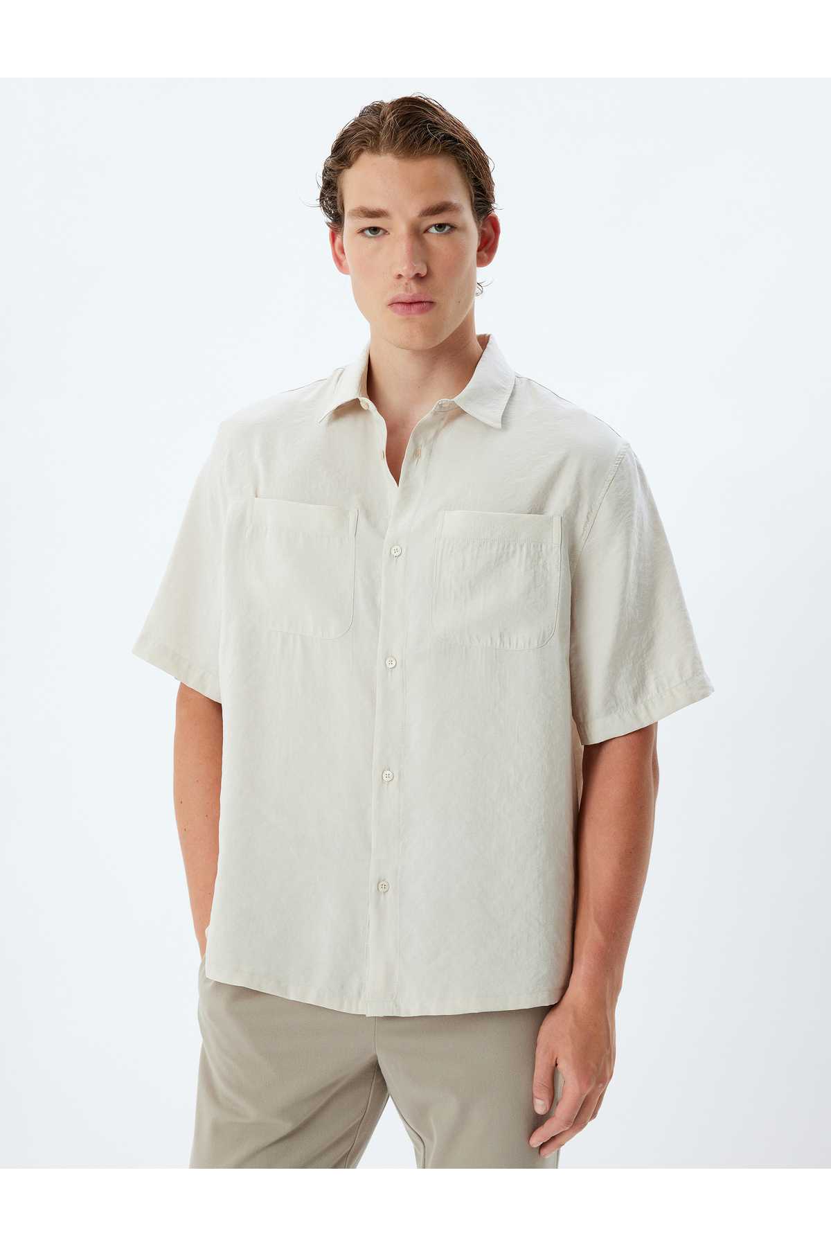 پیراهن پایه آستین کوتاه جیبی