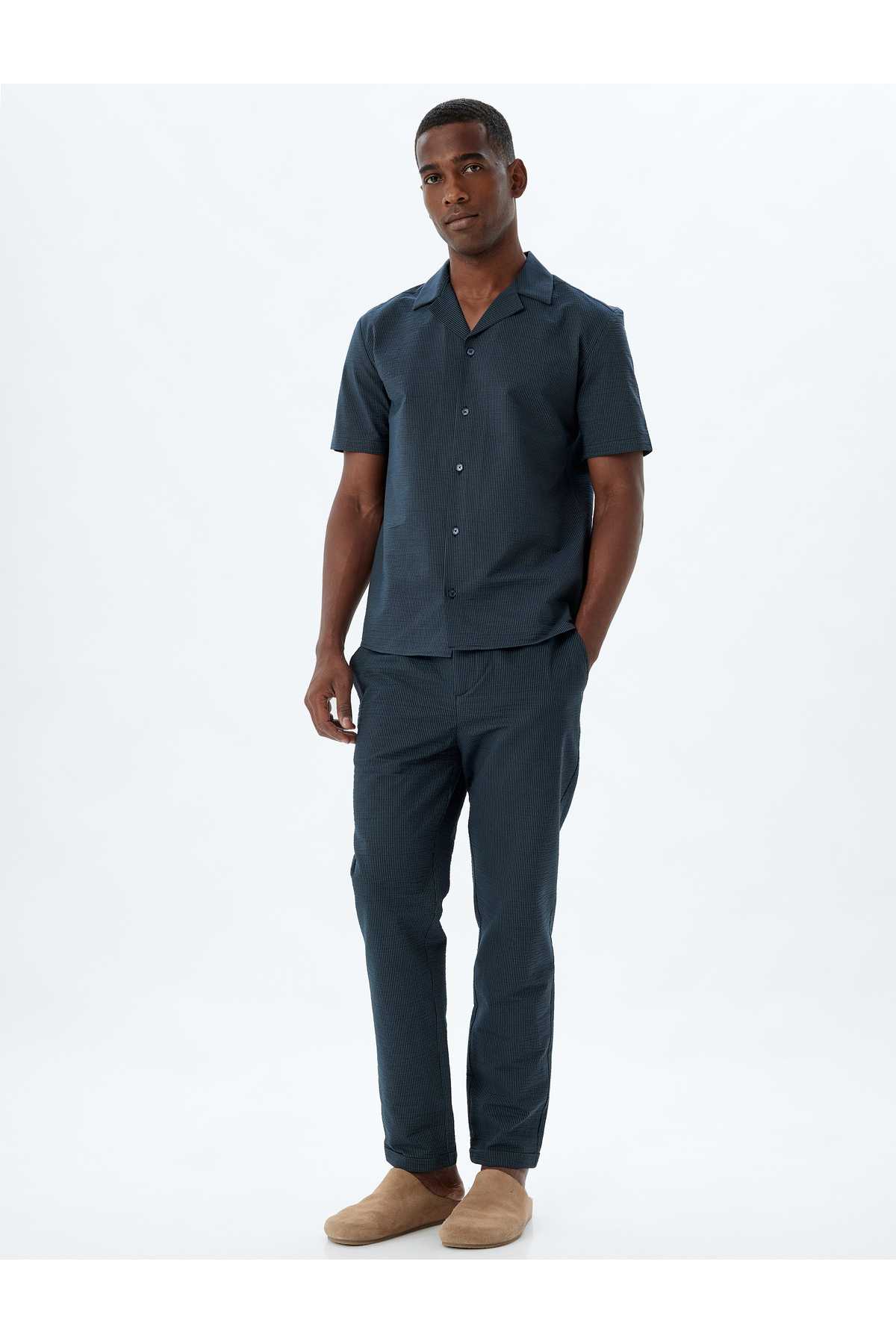 پیراهن آستین کوتاه نخی بافت پایه