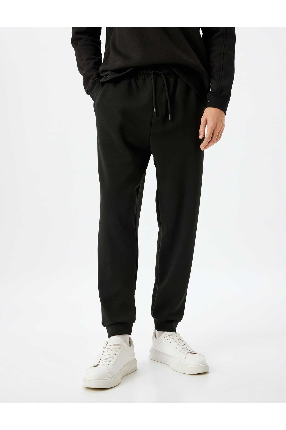 شلوار ورزشی ترکیبی ویسکوز با جزئیات جیب الاستیک دور کمر توری