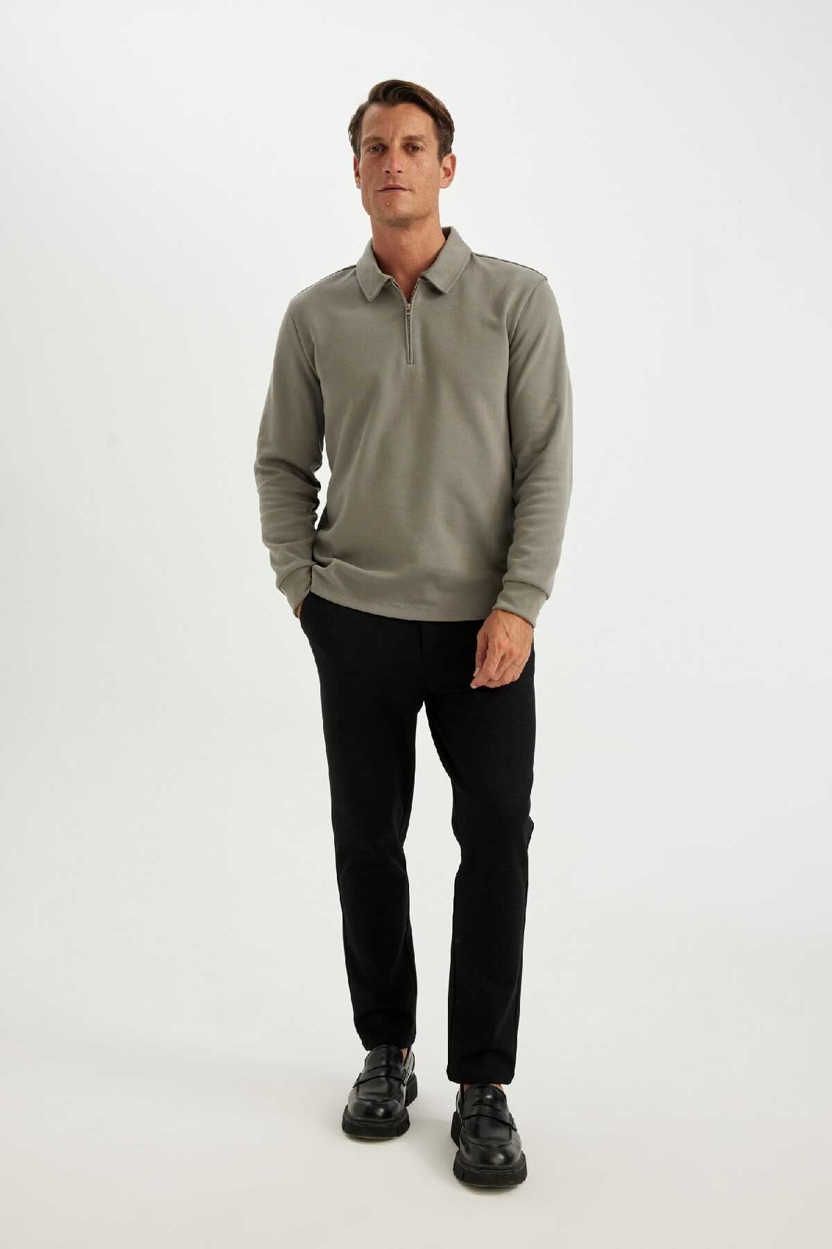 شلوار متناسب با جیب ساده پایه راست D3707ax24au