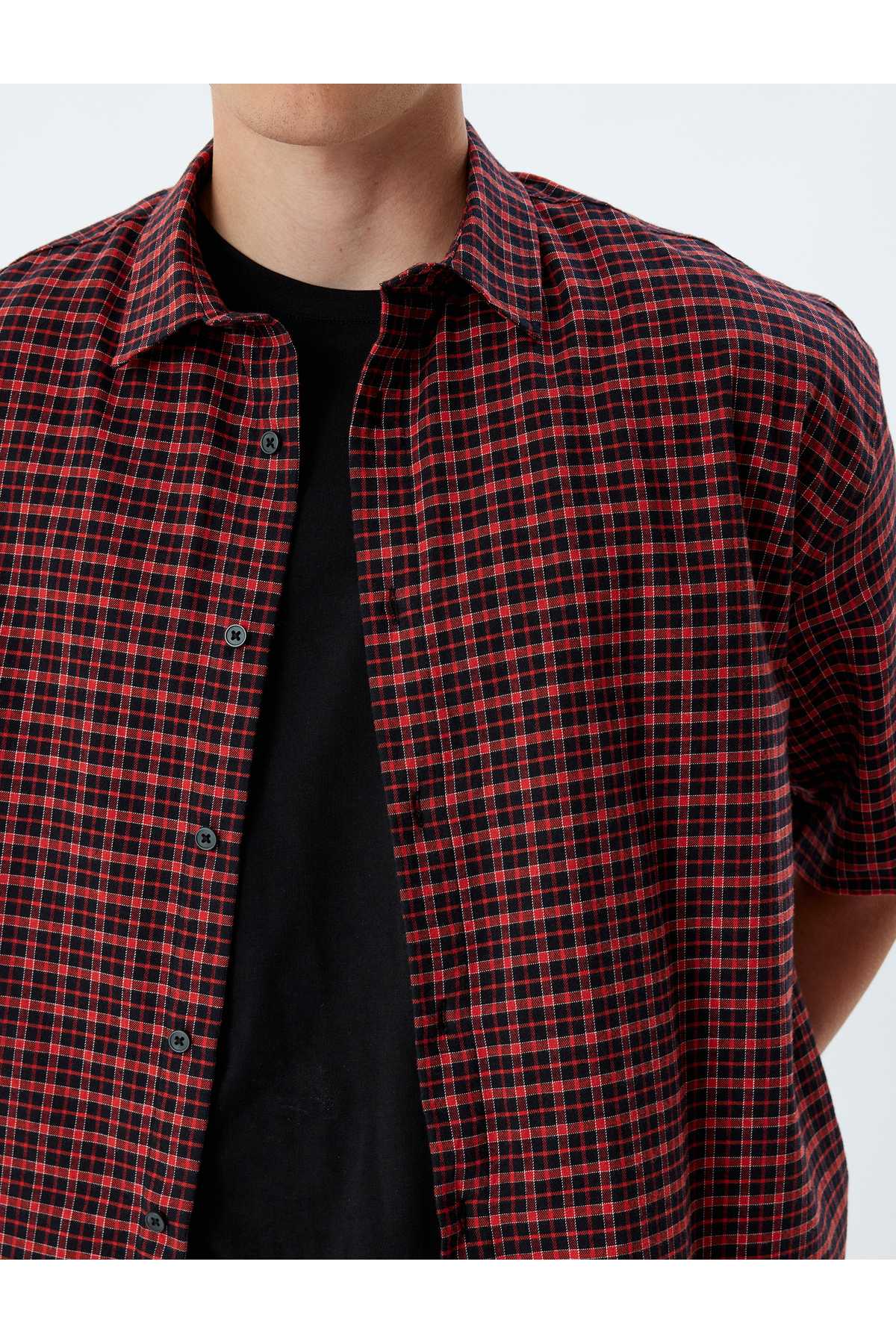 پیراهن آستین کوتاه طرح دار نخی