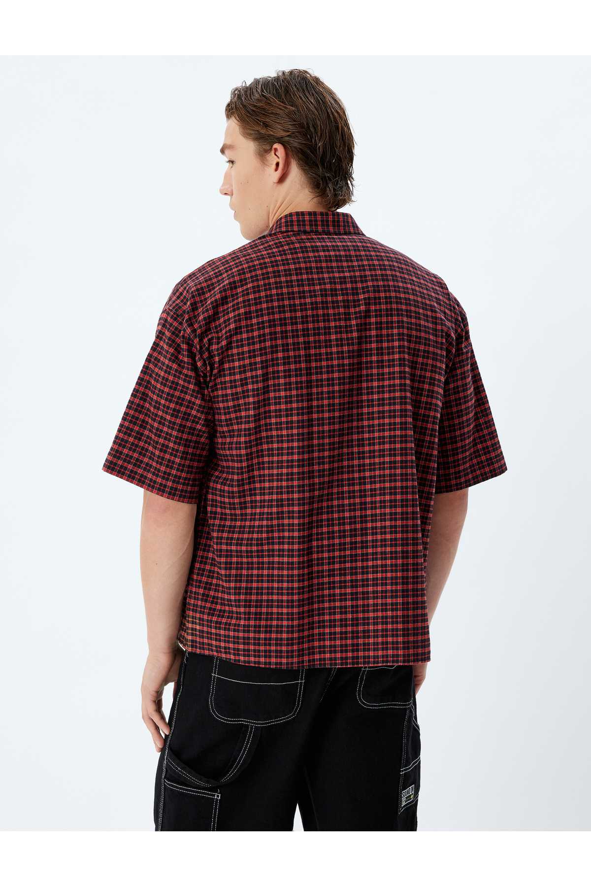 پیراهن آستین کوتاه طرح دار نخی