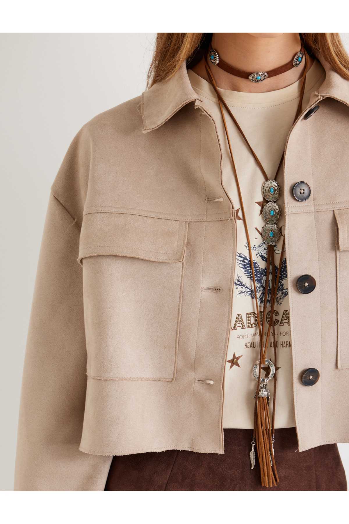 کت زنانه قهوه ای روشن