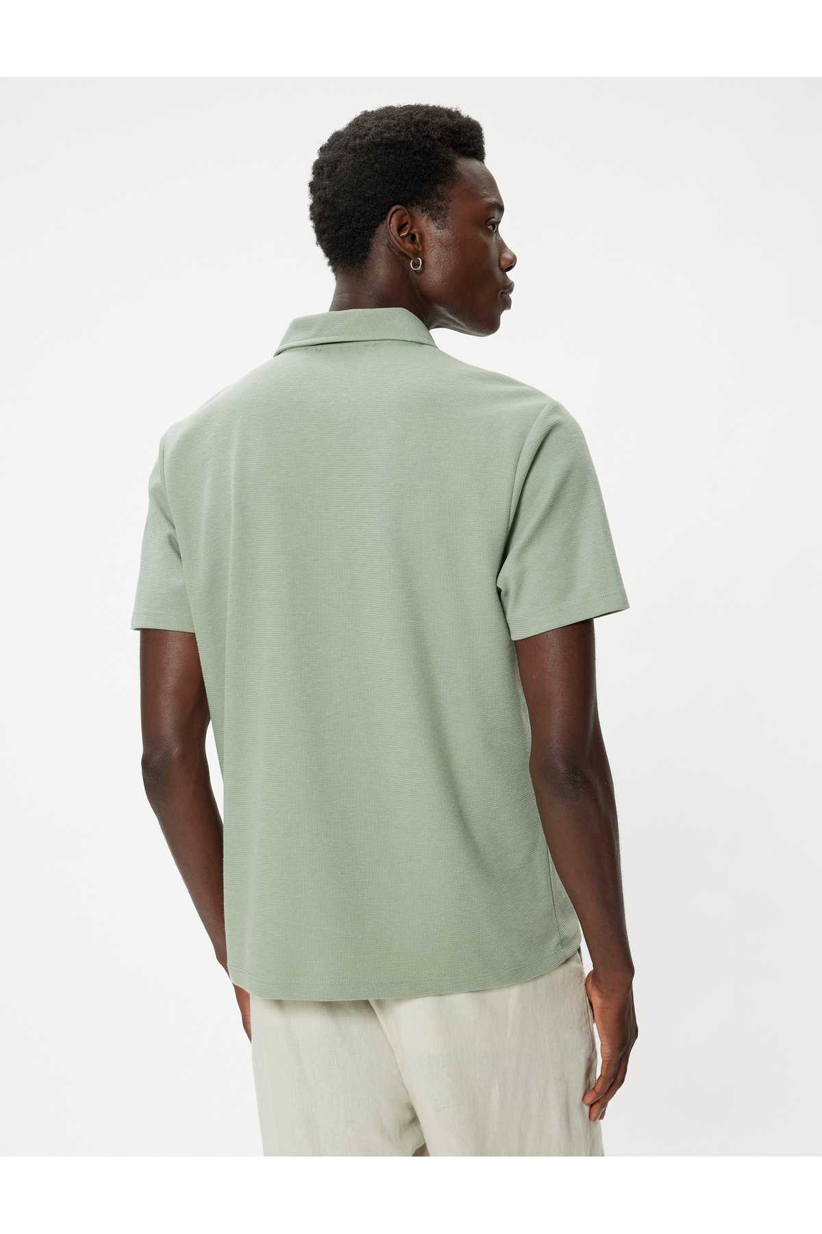 تیشرت یقه پولو اسلیم مناسب آستین کوتاه پنبه ای