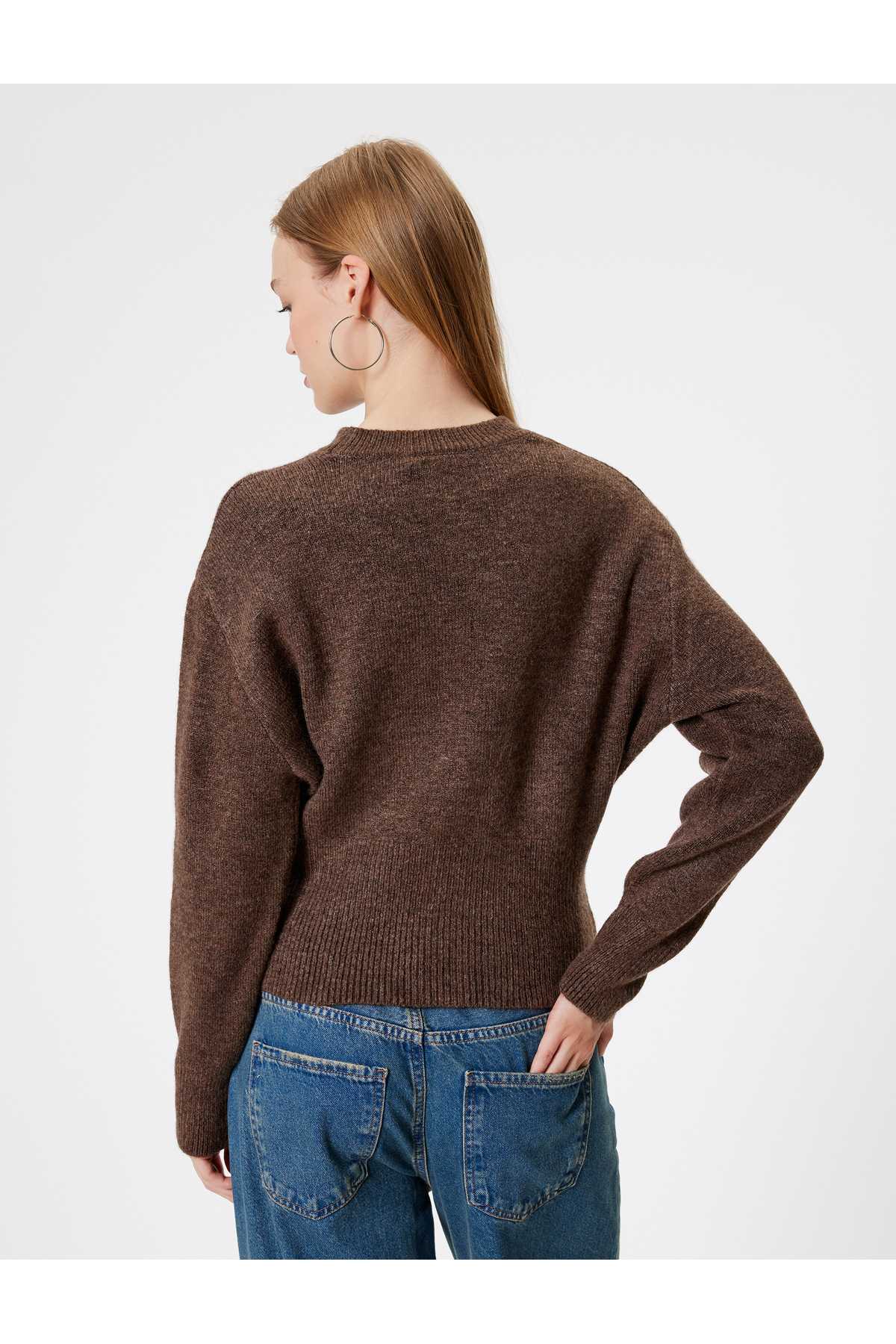 زیپ پلیور یقه خدمه آستین بلند با بافت نرم