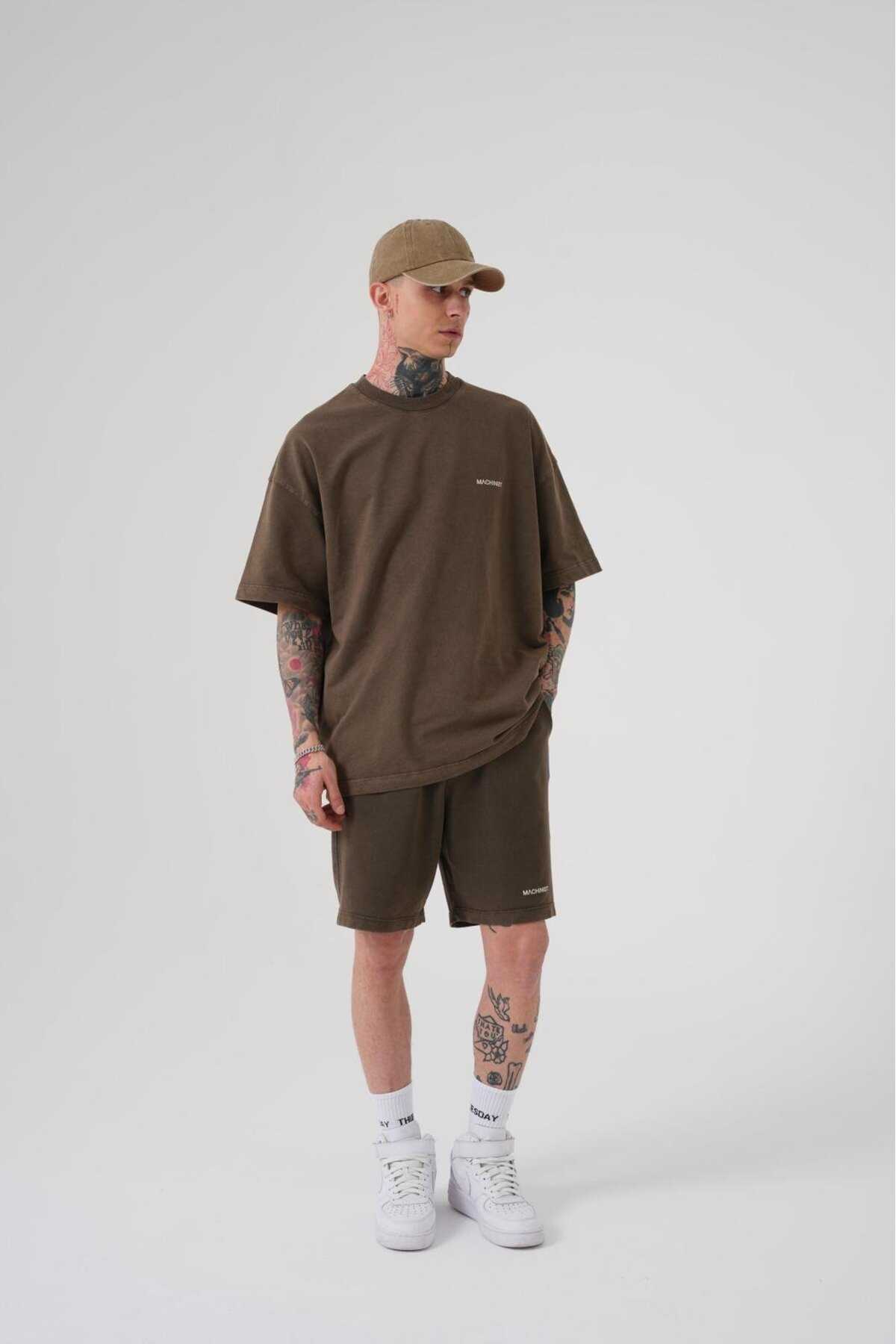 تیشرت یونیکس اوورسایز شسته شده لوکس پایه خاکستری