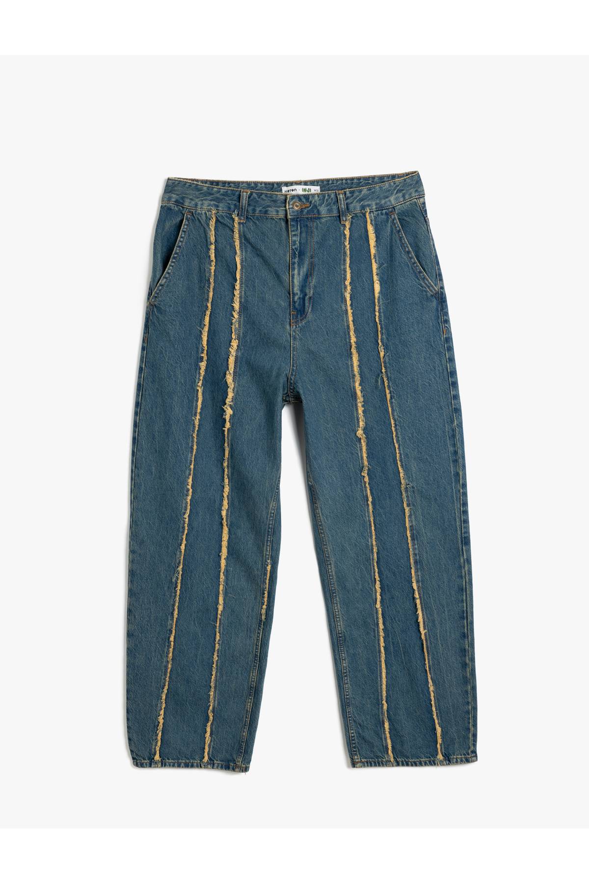 X insi - سیم پیچ با روبان قالب راحت روبان با جزئیات بالون مناسب جین