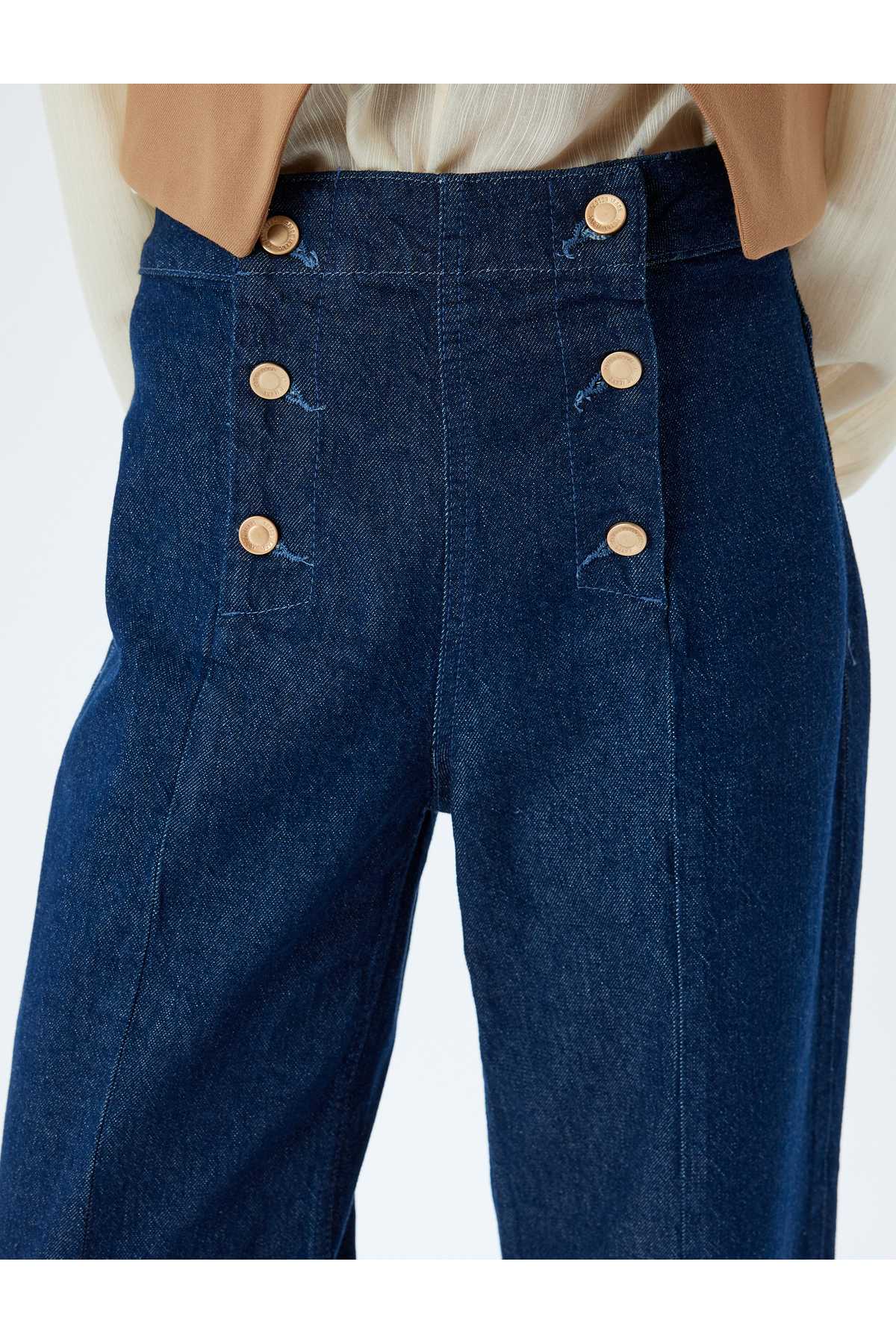 شلوار جین پهن بریده کمر بلند - جین ساندرا