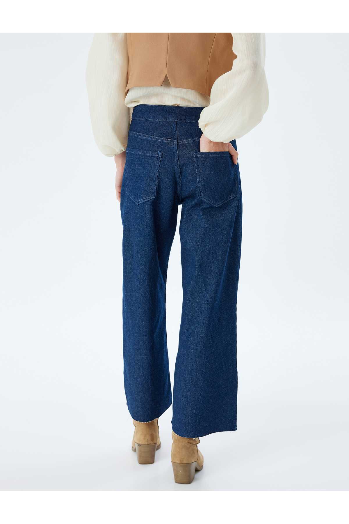 شلوار جین پهن بریده کمر بلند - جین ساندرا