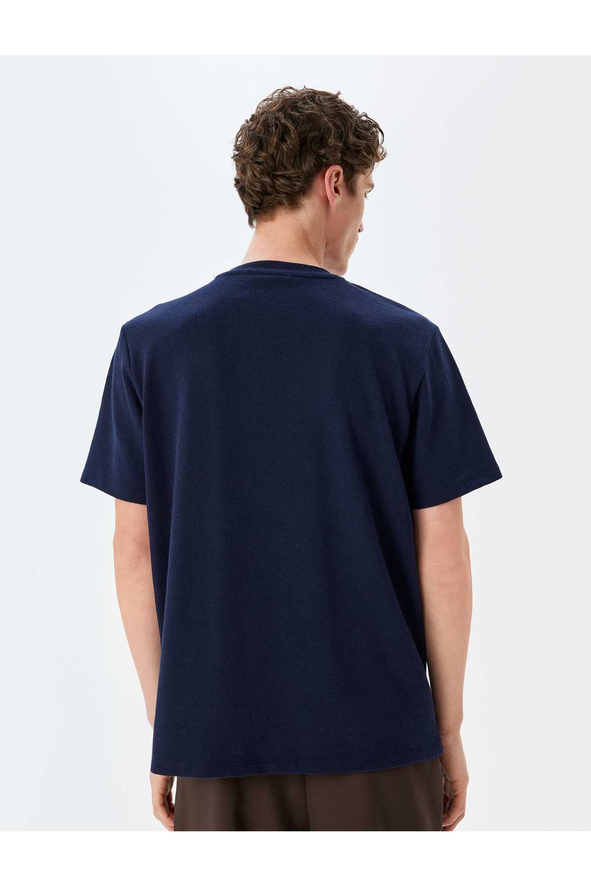 لیبل آستین کوتاه یقه دوچرخه به تفصیل T -Shirt