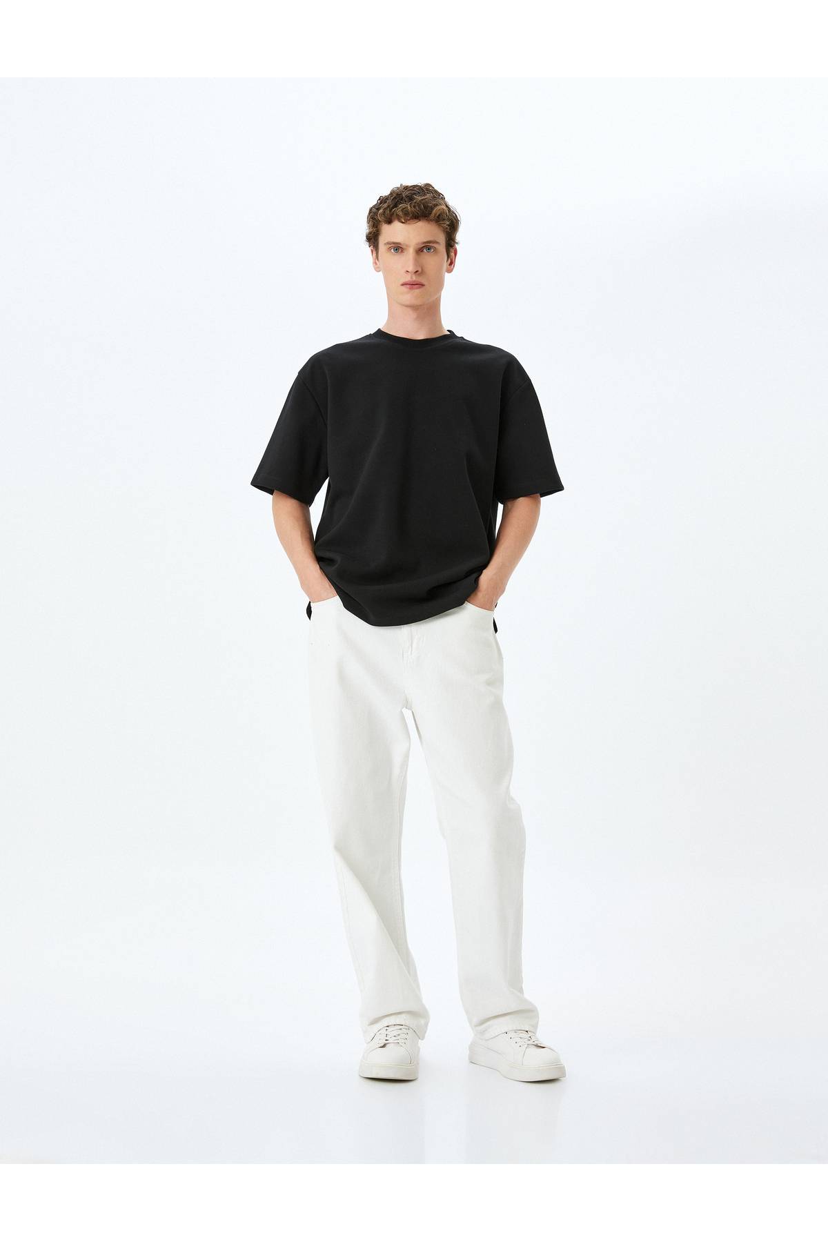 آستین کوتاه پنبه یقه دوچرخه T -Shirt