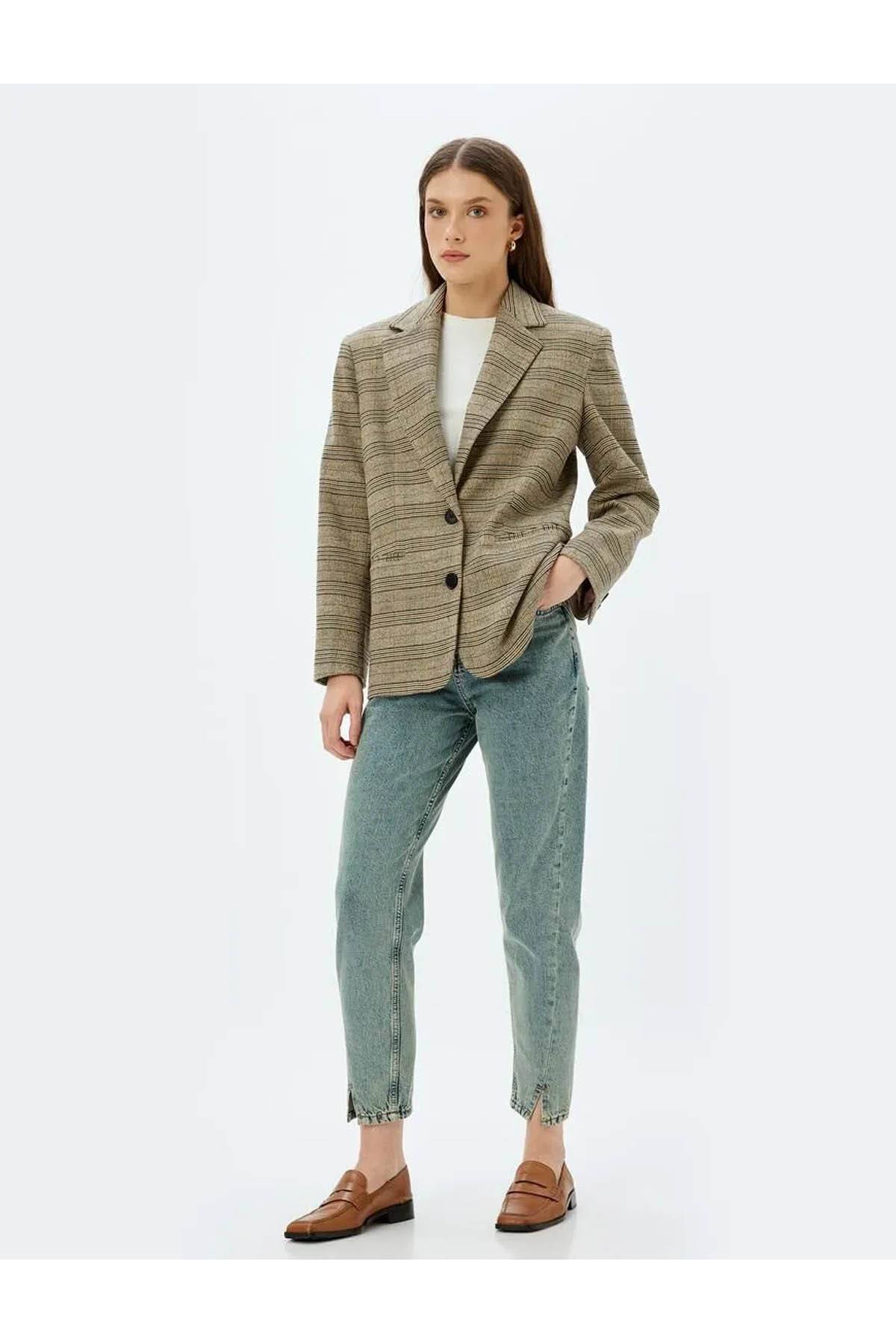 شلوار جین زنانه نیلی متوسط