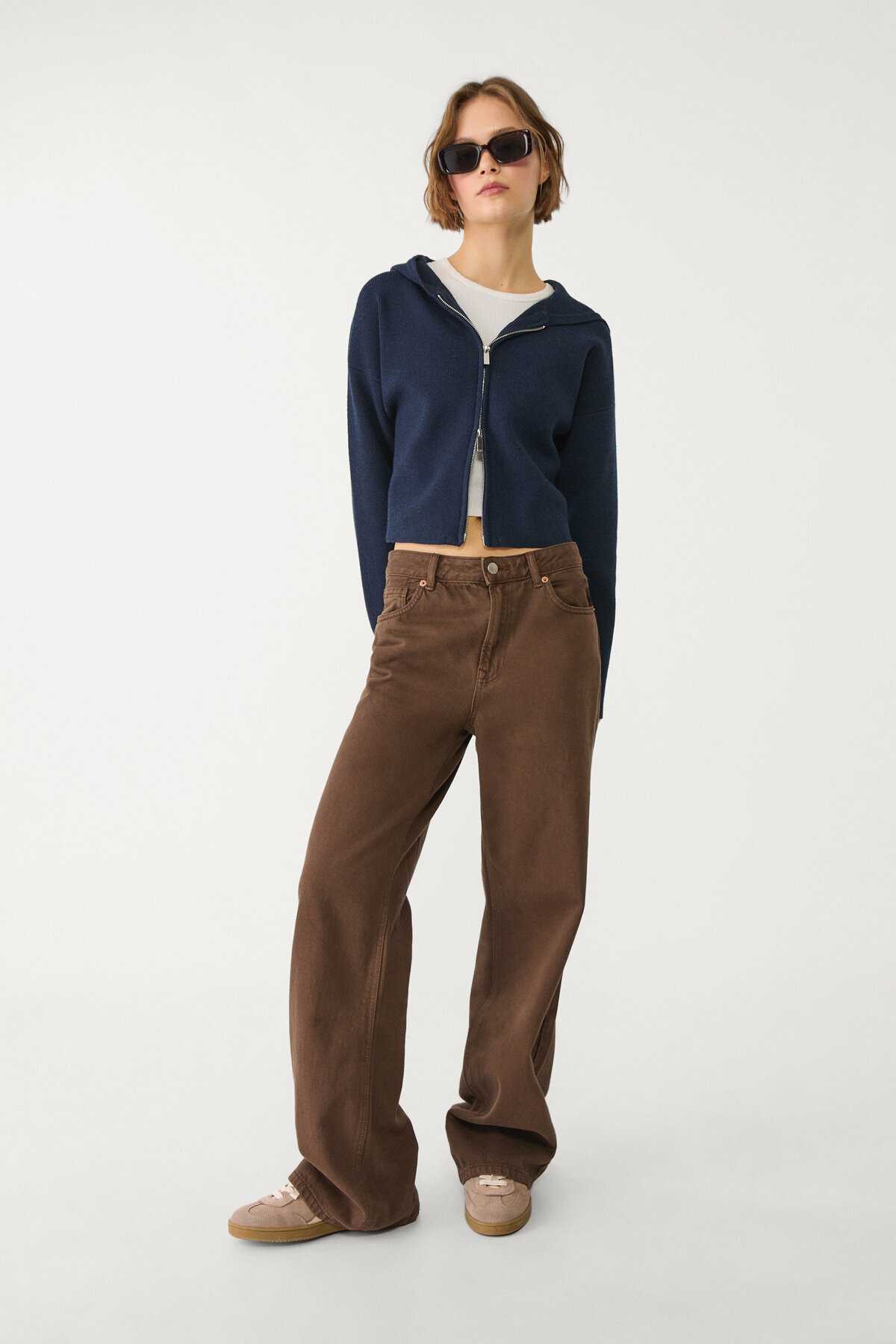 ژاکت بافتنی زیپ دار