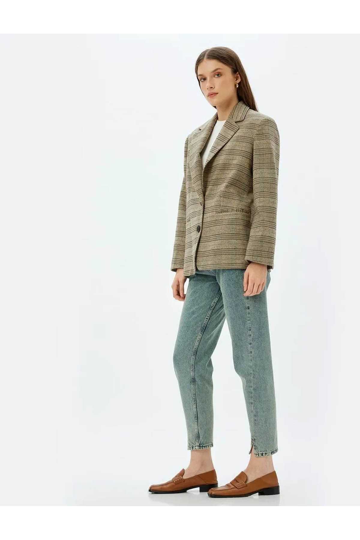 شلوار جین زنانه نیلی متوسط