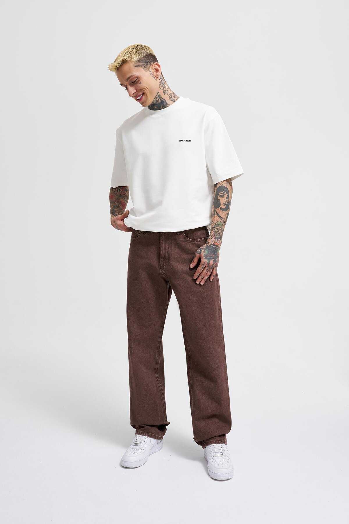 شلوار گشاد ژان اسید آبی