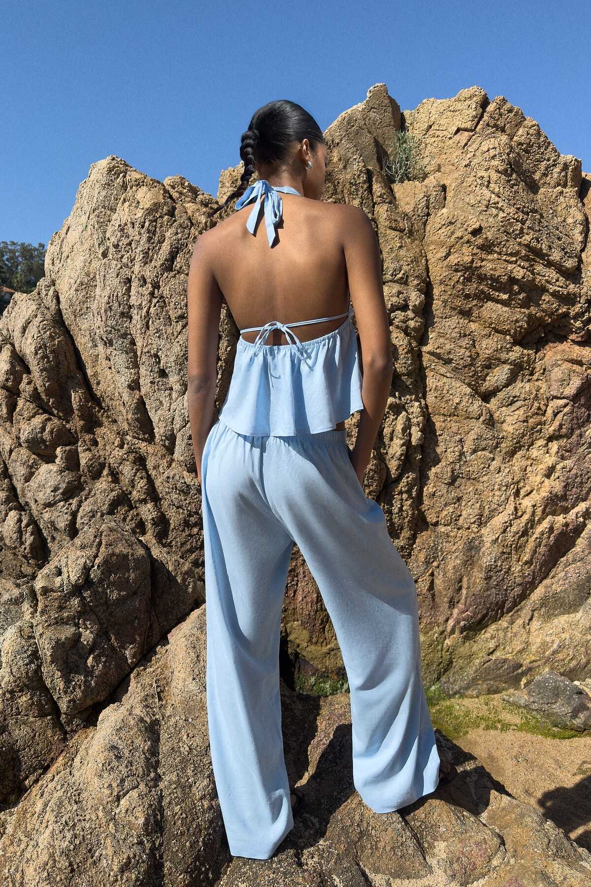 شلوار لاستیکی مخلوط و کمر