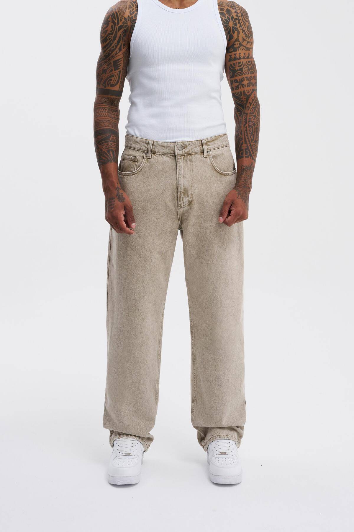 شلوار گشاد ژان اسید آبی