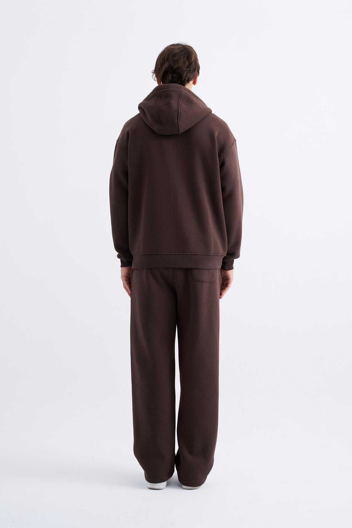 سویشرت ساده زیپ دار جیب دار یاسی یخی