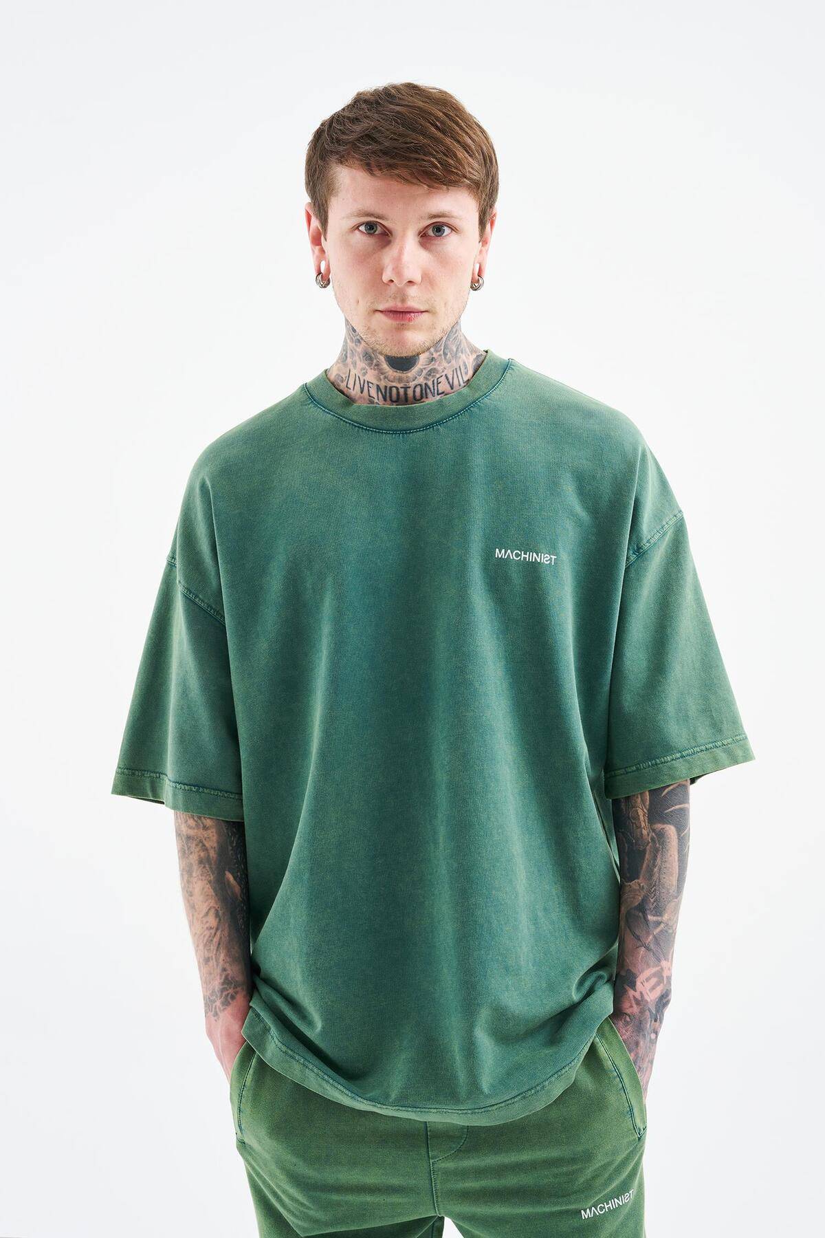 تیشرت یونیکس اوورسایز شسته شده لوکس پایه خاکستری