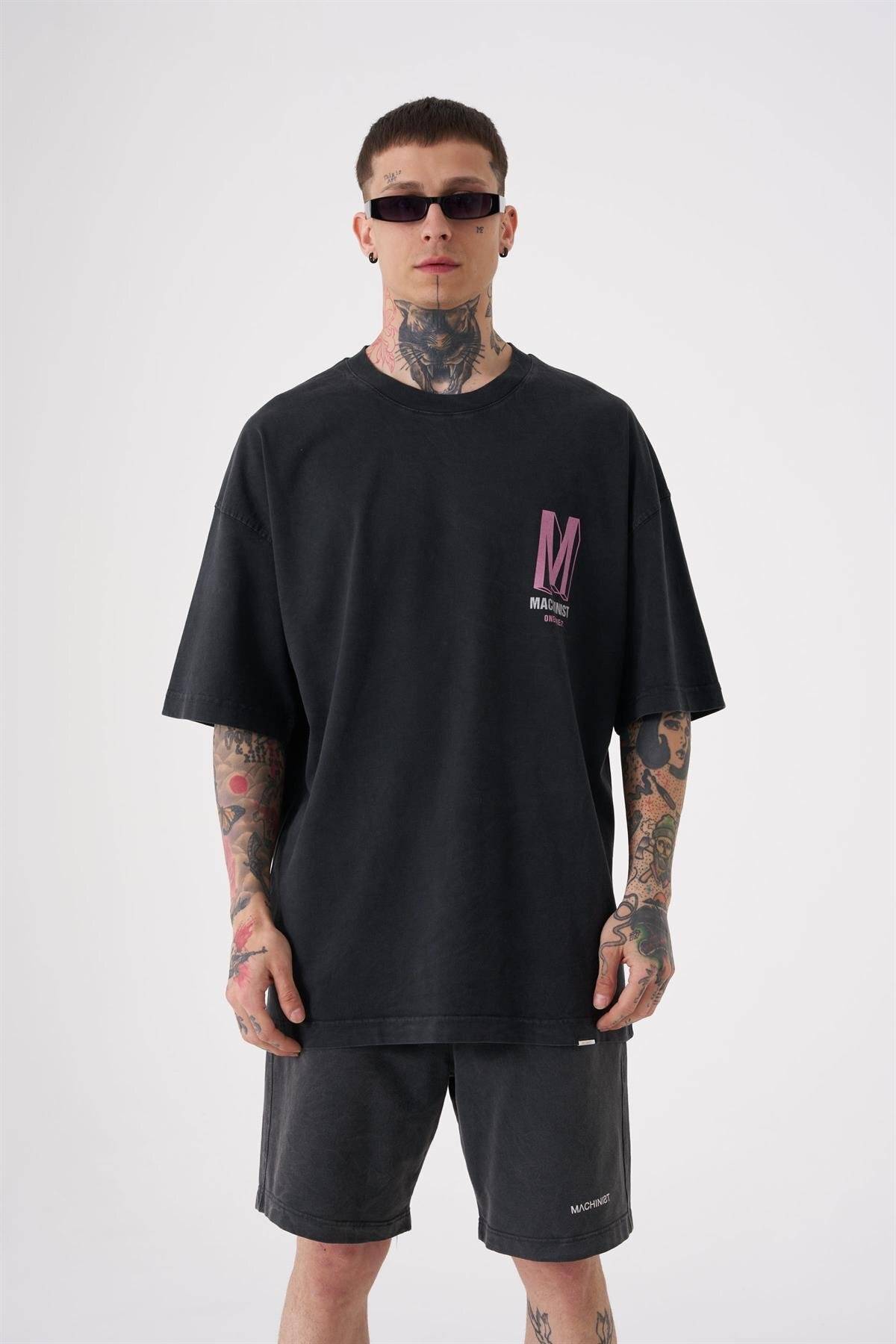 تیشرت پرینت شسته ONENINE87 ASP-BLUE