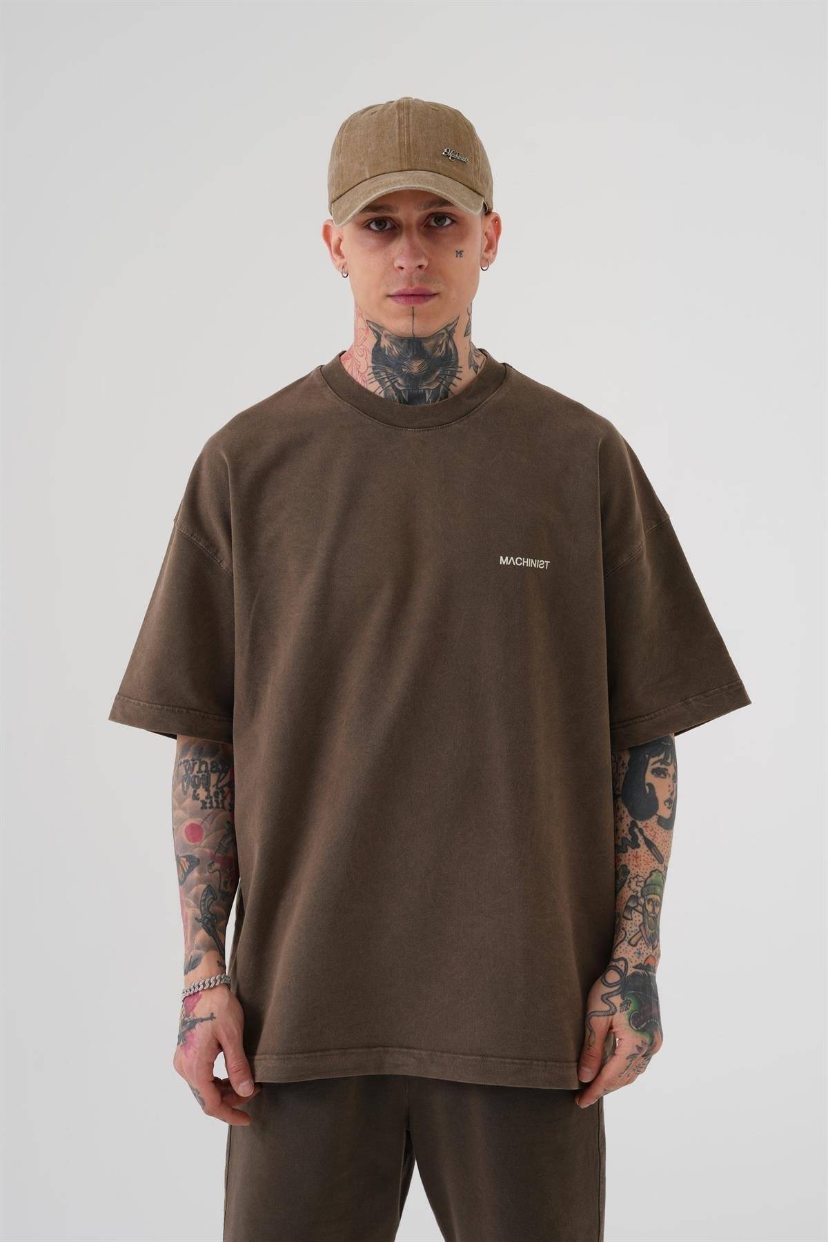 تیشرت یونیکس اوورسایز شسته شده لوکس پایه خاکستری