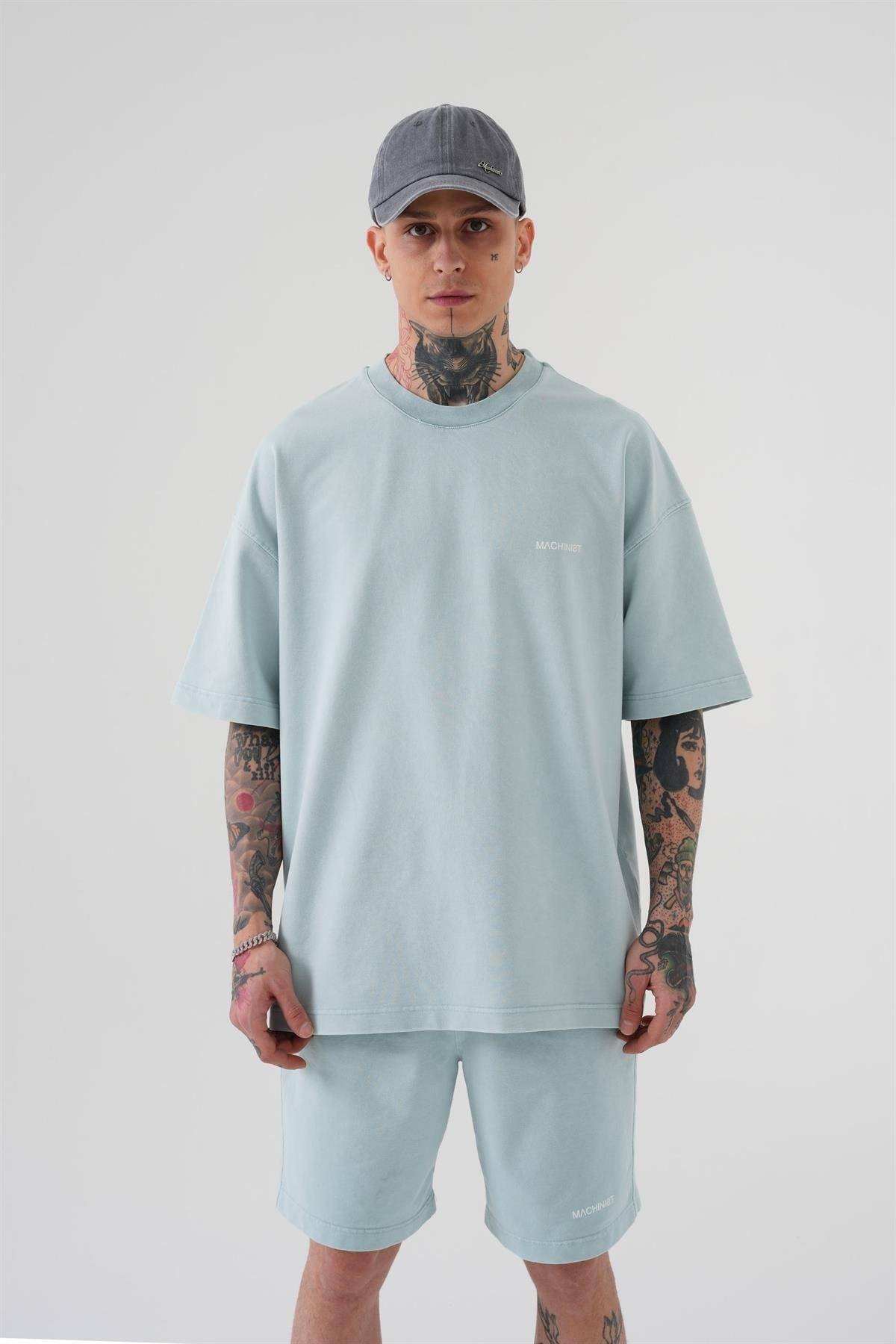 تیشرت یونیکس اوورسایز شسته شده لوکس پایه خاکستری