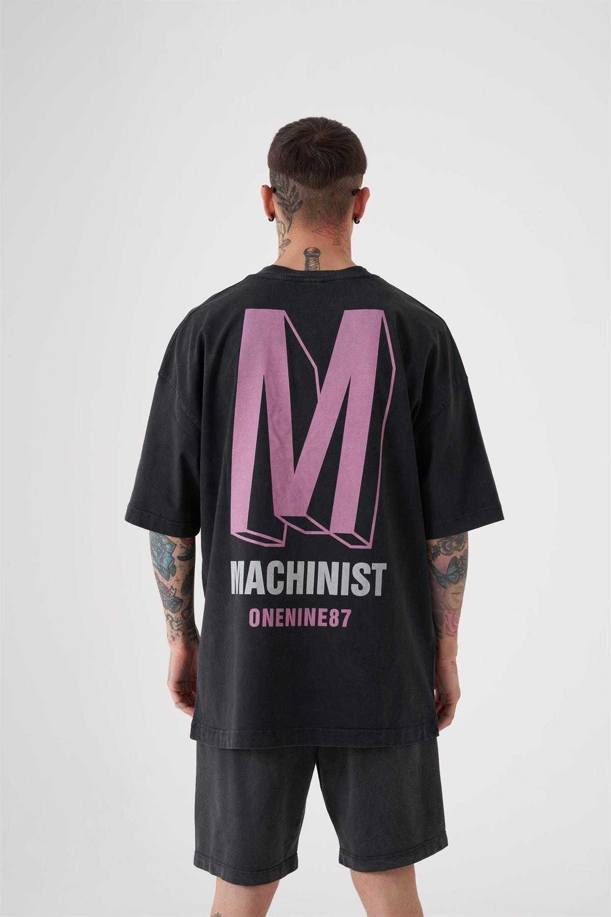 تیشرت پرینت شسته ONENINE87 ASP-PINK