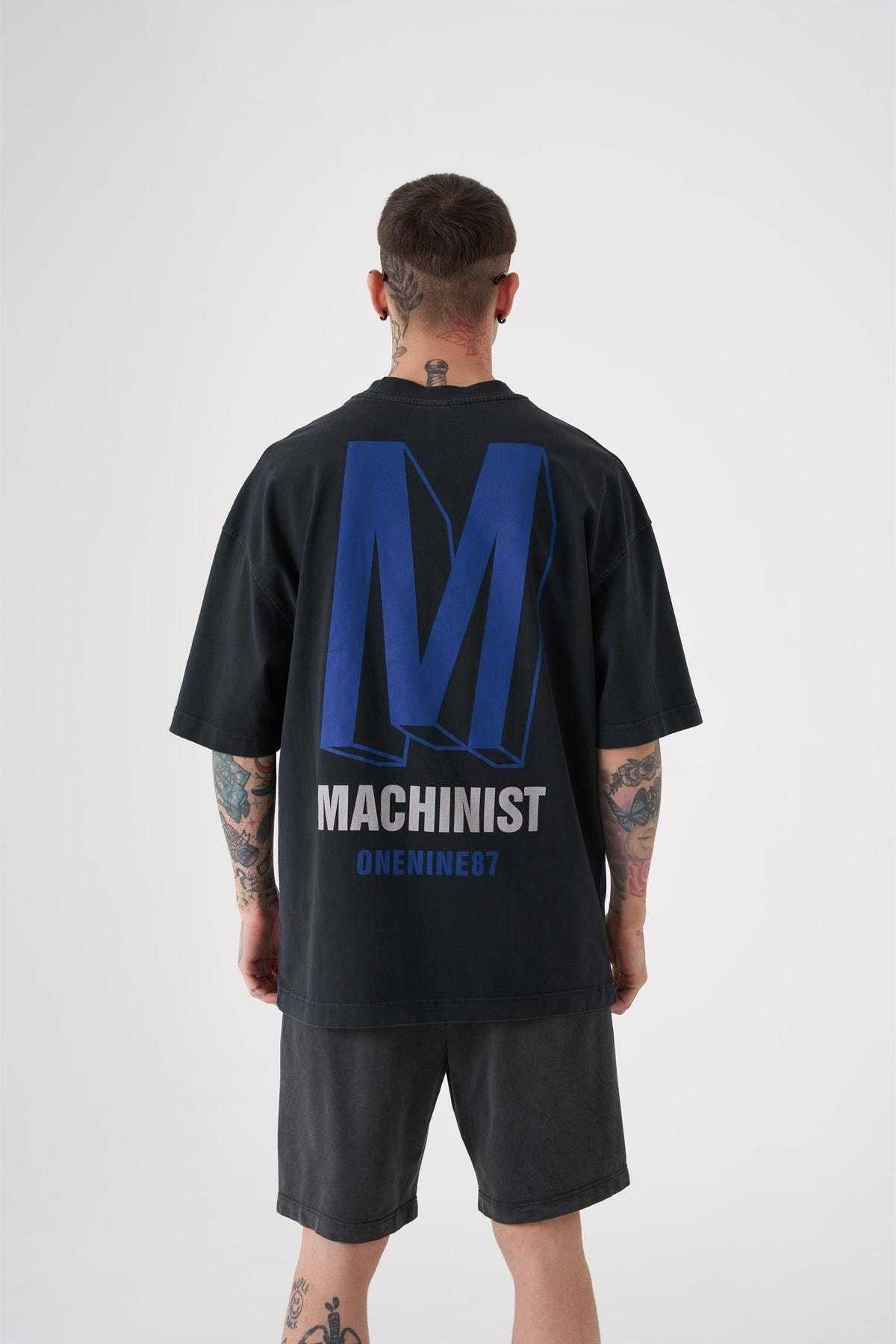 تیشرت پرینت شسته ONENINE87 ASP-BLUE