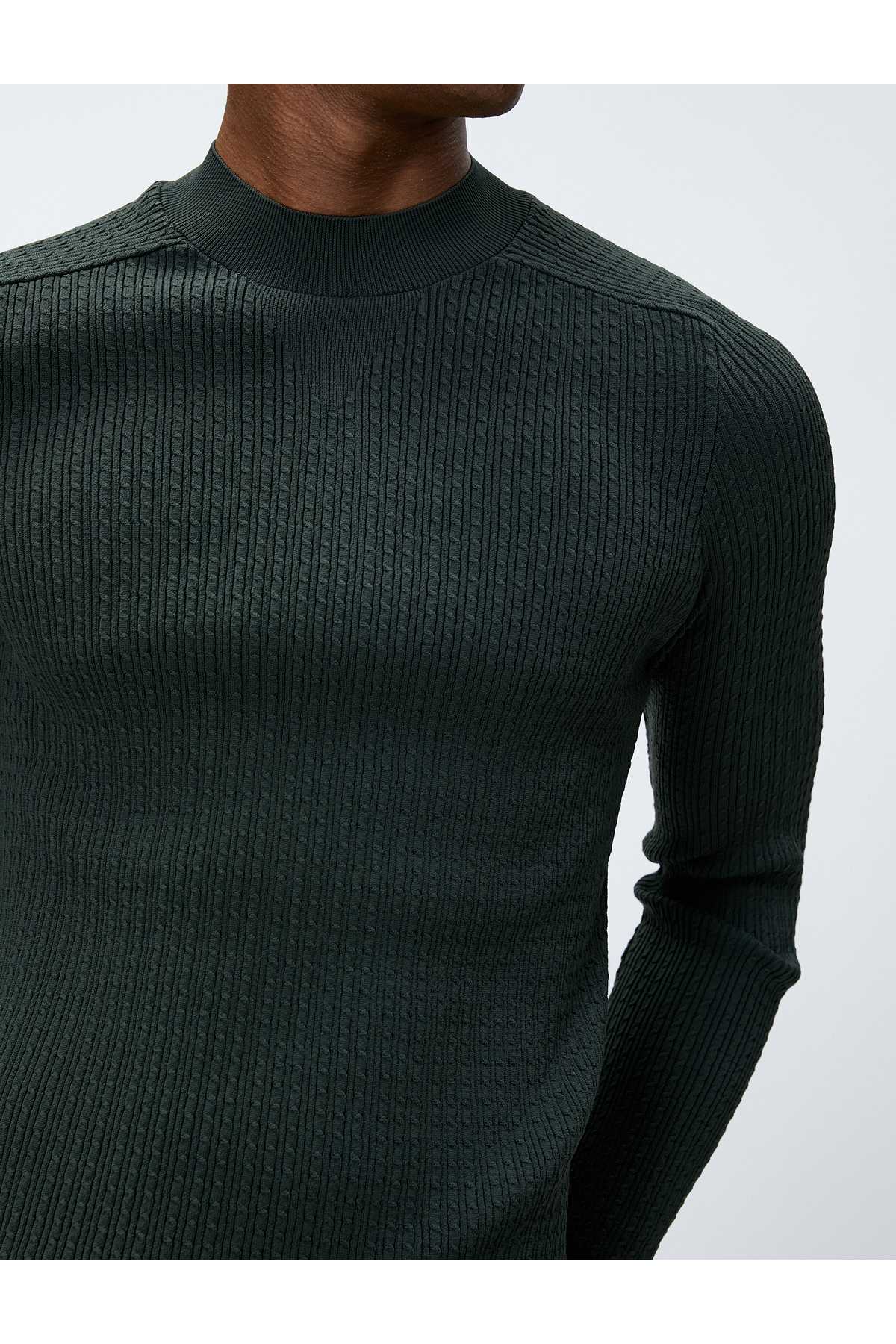 ژاکت بافتنی بافت باریک یقه خدمه