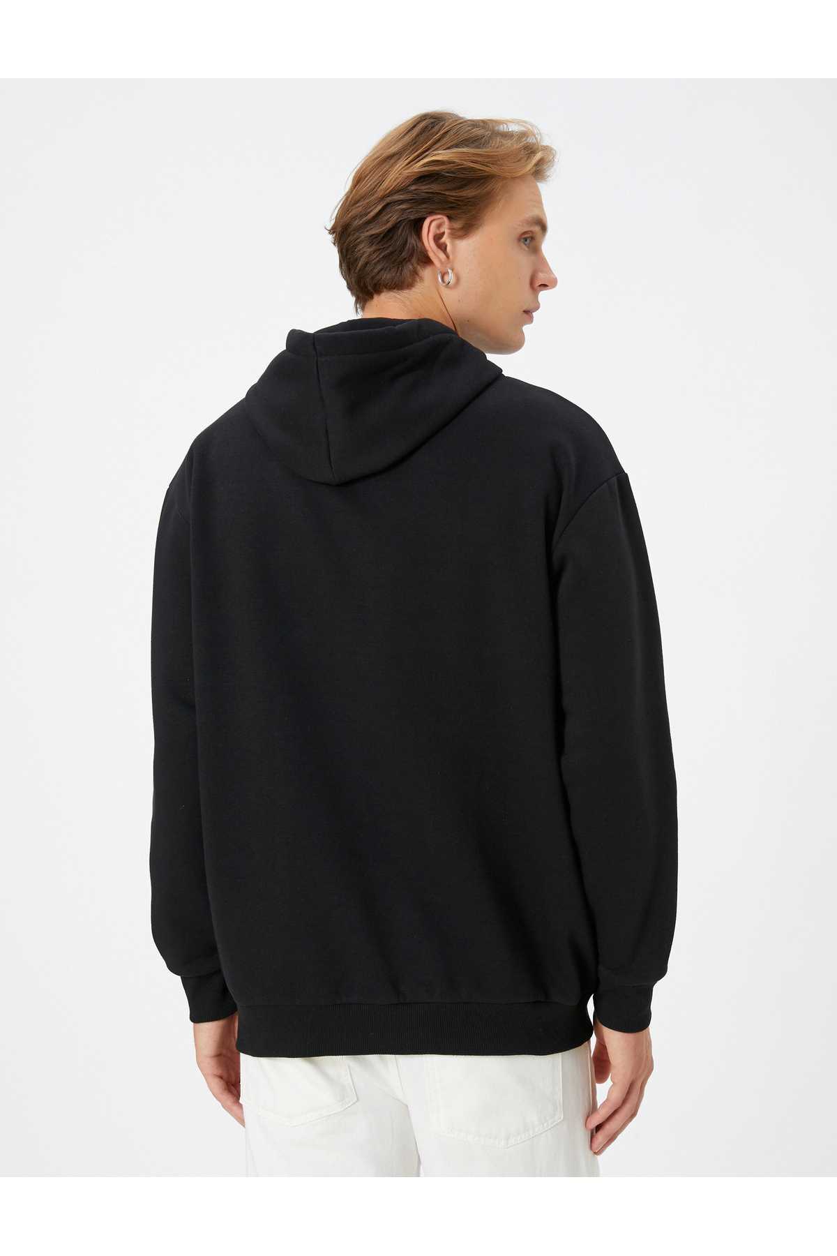 آستین بلند جیب کانگورو عرق دار کلاهدار