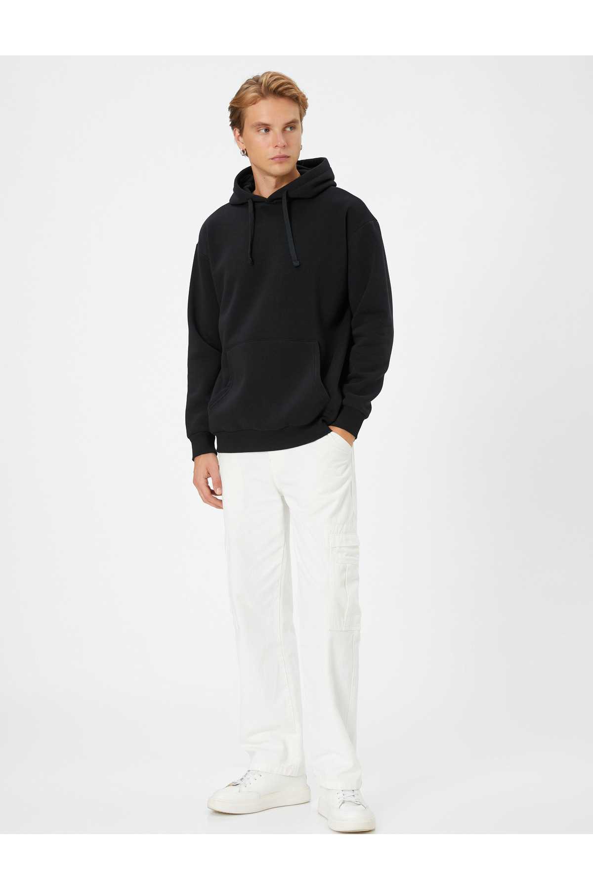 آستین بلند جیب کانگورو عرق دار کلاهدار