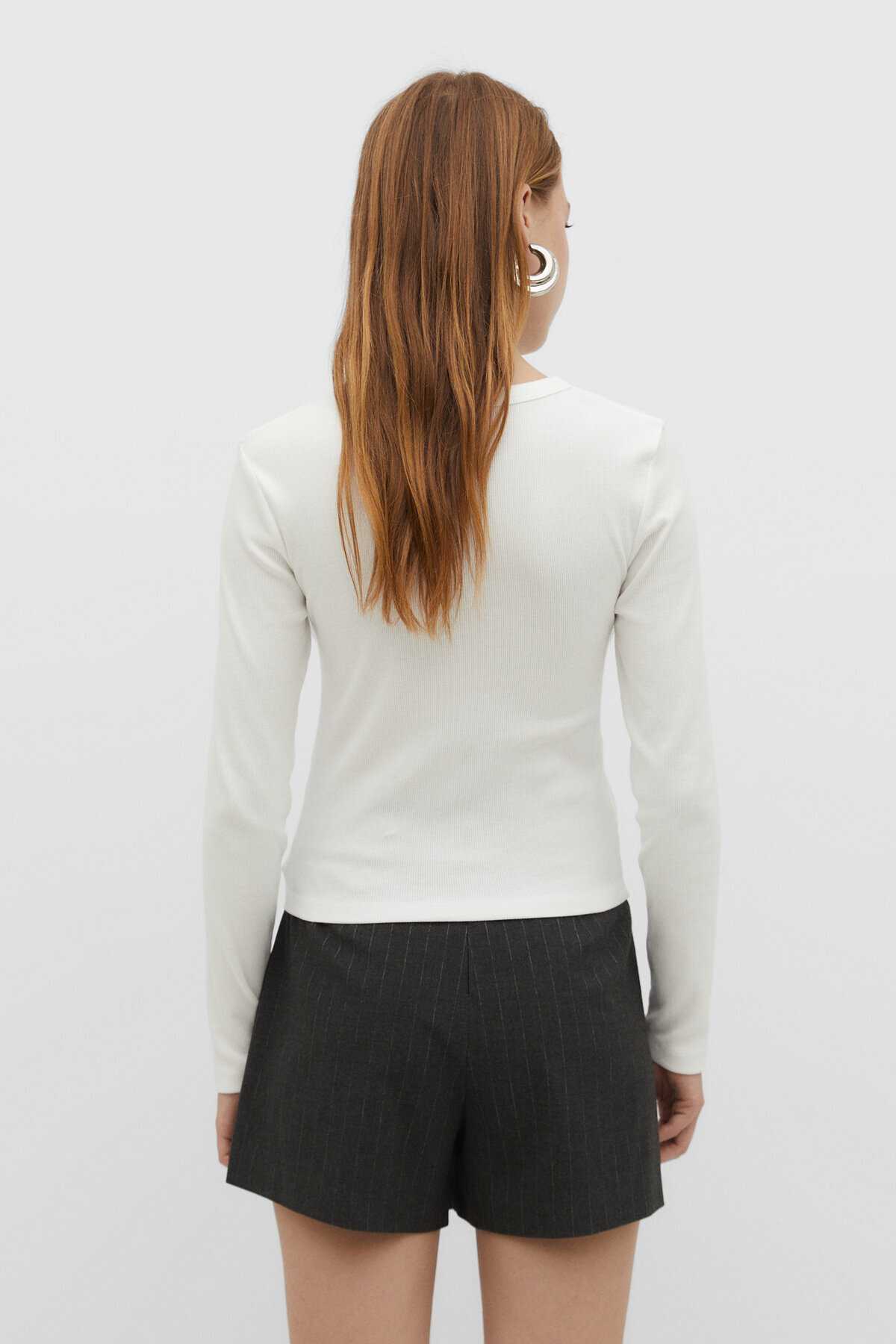 تیشرت آجدار آستین بلند